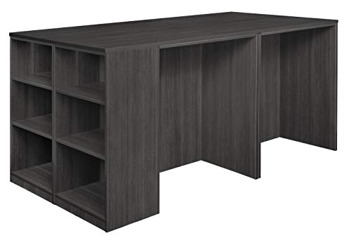 Regency Legacy Stand Set with Storage Cabinets and Bookcase Ends, 85" x 46", Ash Grey