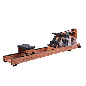 BATTIFE Water Rowing Machine with Bluetooth Monitor, Solid Red Walnut Wood Rower 350 lb Weight Capacity for Home Gyms Fitness Indoor Training Use