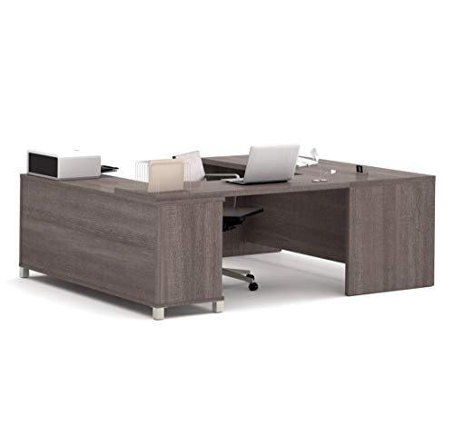 Bestar Pro-Linea U-Desk, Bark Grey