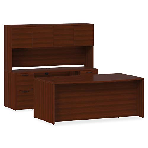 Lorell Mahogany Left Return Desk 48"x24"x29