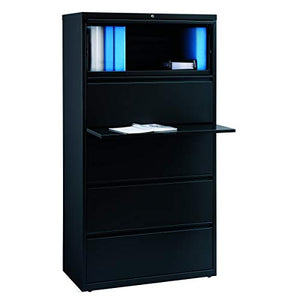 Hirsh Industries 36-in Wide HL8000 Series 5 Drawer Lateral File Cabinet Black