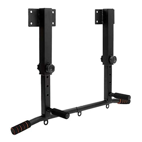 Wall Mount Chin Up Bar Pull-Up Bar with Hangers for Punching Bags Power Ropes Strength Training Equipment for Home Gym 330 LB Weight Capacity (Size : Adjustable-Black)