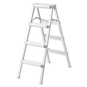 QDY Folding Step Stool 3/4 Step Ladder with Anti-Slip Wide Pedal - Portable Steel Stool, 150KG Load-Bearing