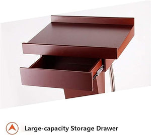 SMuCkS Wood Podium Lectern Stand with Drawer