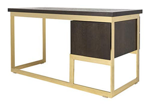 Safavieh KNT7056A Home Collection Leroux Oak Desk Gold