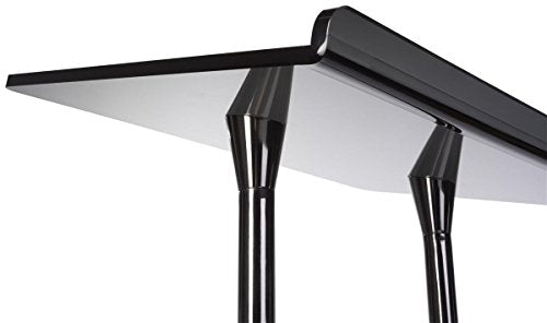 Displays2go Simple Steel Lecterns, Black Poles, Acrylic Top - Frosted Gray (LECTBLK2PL)