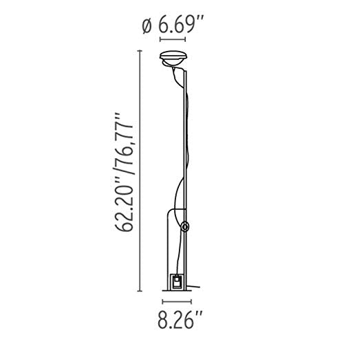 Flos Toio White FU760009 Floor Lamp Dimmable USA 110V Castiglioni 1962