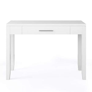 SIMPLIHOME Cosmopolitan SOLID WOOD Contemporary Modern 42 inch Wide Home Office Desk, Writing Table, Workstation, Study Table Furniture in White