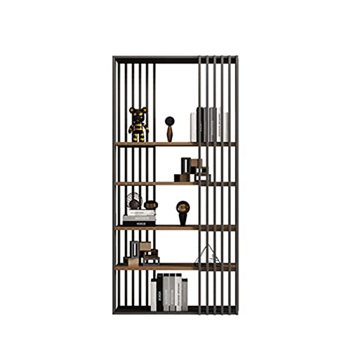 HARAY Simple Floor-to-Ceiling Wrought Iron Bookshelf (Color: B, Size: 90cm)