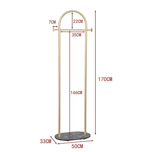 BinOxy Freestanding Coat Rack Floor Lamp - Marble Hanging Bag Shelf Gold Black Coat Stand