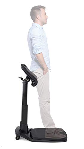 LeanRite Elite Ergonomic Standing Desk Chair for Posture and Back Pain Relief with Anti Fatigue Mat and Xtra Seat Cushion