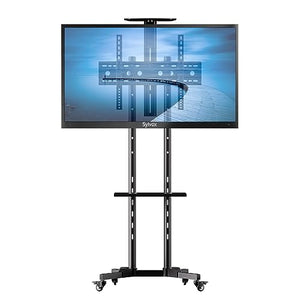 SYLVOX Rolling TV Stand for 32-75 Inch TVs, Mobile Cart up to 99 lbs, Outdoor Universal Stand w/Locking Wheels, Height & Angle Adjustable, VESA 600x400mm