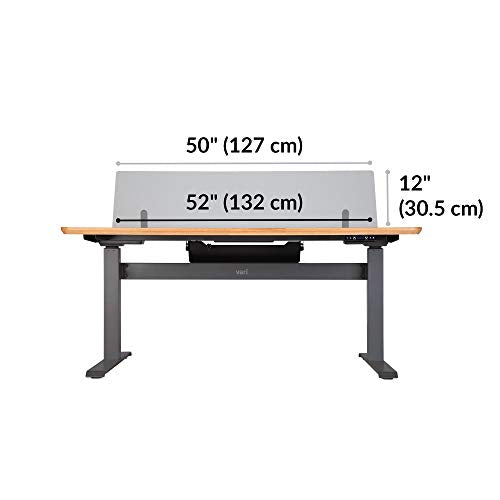 Vari Acrylic Modesty Panel 60 - Privacy Divider for Above or Below Desktop - Easily Clamps to Desk with No Tools Required - Durable Frosted Acrylic Finish
