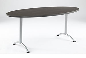 Iceberg ICE69425 ARC 6-foot Oval Conference Table, 36" x 72", Gray Walnut/Silver Leg