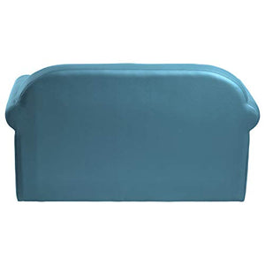 FDP Little Lux Upholstered Kids Sofa with Storage Compartments and Woven Baskets, Plush Furniture for Children Rooms - Teal