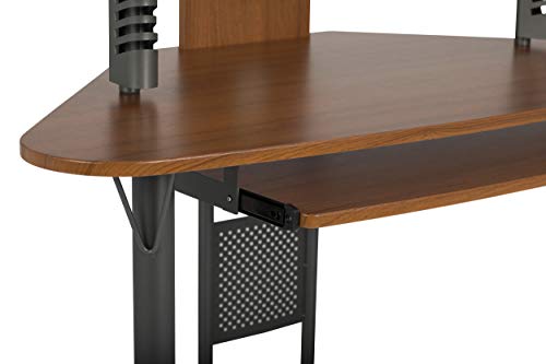 Calico Designs Arch Tower Corner Computer Tower Multipurpose Home Office Computer Writing Desk - Pewter / Teak,