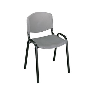 Safco Stacking Chairs, Charcoal w/Black Frame, 4/Carton