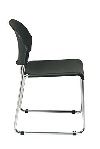 Work Smart Stacking and Ganging Plastic Chair, 30-Pack, Grey