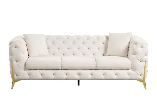 Generic Modern Living Room Set in Cream Wood - 2 Piece