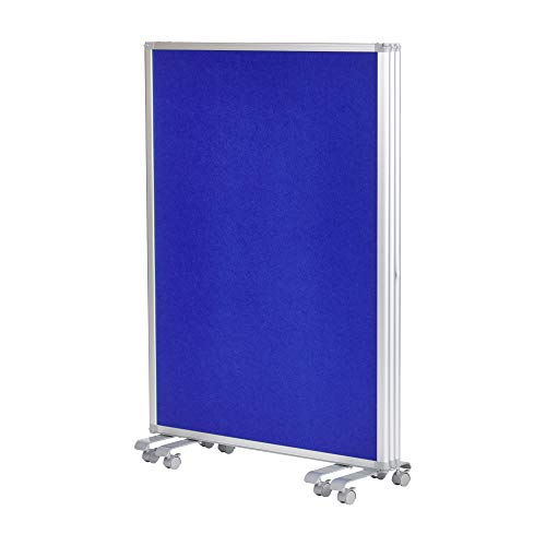 ECR4Kids Mobile Flannel Felt Room Divider and Partition, Double-Sided, Rolling Caster Wheels, Lesson Board, Mobile Wall for Classrooms and Offices, Collapses for Easy Storage, 3-Panel