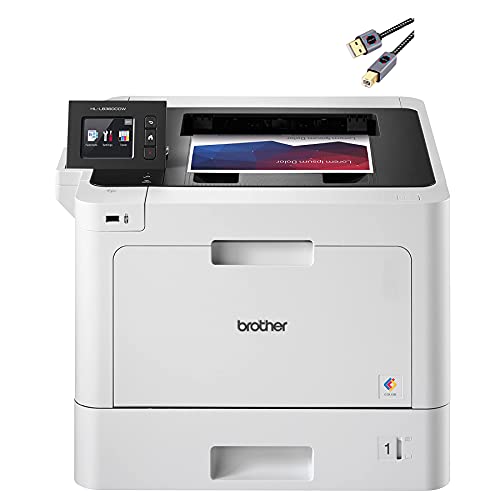 Brother Premium L-8360CDW Series Business Color Laser Printer I Wireless I Mobile Printing I Auto 2-Sided Printing I Up to 33 ppm I 2.7" Color Touchscreen + Printer Cable