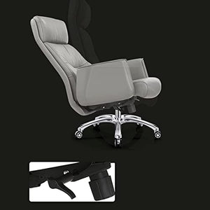 Generic Managerial Executive Ergonomics Office Chair with Fixed Armrest - Cowhide Grey