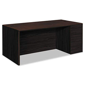 HON Single Pedestal Desk, Mahogany, 72w x 36d x 29 1/2h