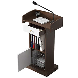 CAMBOS Lectern Podium Stand - Large Brown Retro Presentation Stand
