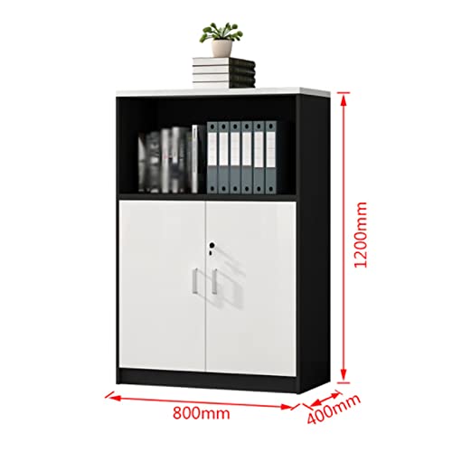 WAOCEO Wood Lateral Filing Cabinet with Door, Printer Stand - White
