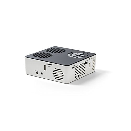 AAXA P6 Mini LED Projector (New 2018 Model) with Rechargeable Battery - Supports 1080p HD, Compatible with Fire TV, iPhone, iPad, PS4, Xbox, HDMI, Onboard Media Player, for Home Theater, Business