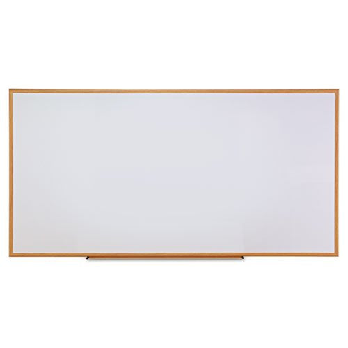 Universal Dry Erase Marker Board, Melamine, 96 x 48, Oak Wood Frame