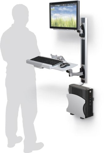 Balt 66644 HG Wall Mount Sit to Stand Workstation, 34.65"H x 22.87"W x 7.91"D