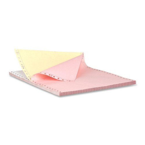 Sparco Products 3-Part Continuous-Form Carbonless Printer Paper, 9-1/2" x 11", White/Yellow/Pink, 1 Box