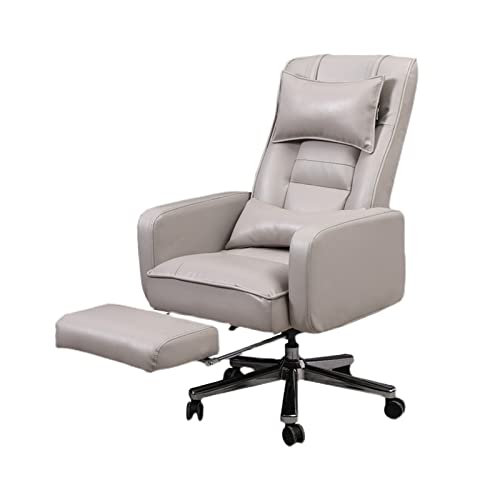 HUIQC Executive Managerial Office Chair with Lumbar Support and Reclining Function (Gray)