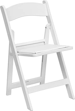 TentandTable White Resin Stackable Folding Chairs | 64 Pack | Heavy Duty | 300-Pound Capacity