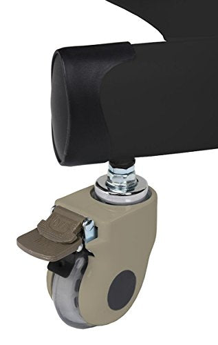 TV Cart with Wheels, For Monitors Between 60" and 100", Video Camera Shelf, Steel & Aluminum (Black)