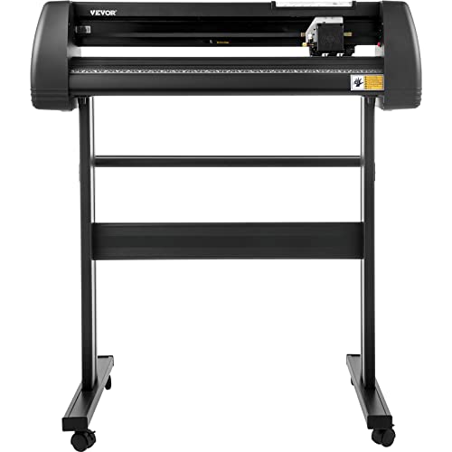 VEVOR 28in Vinyl Cutter Machine with LED Plotter Printer, Manual Positioning, MAC/Windows Software Support, Adjustable Force & Speed, Floor Stand