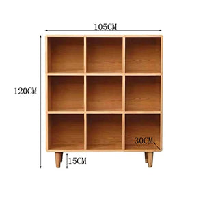 HARAY Wooden Bookshelf Living Room Storage Lattice Cabinet Display Floor Bookcase