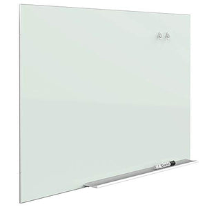 Quartet Magnetic Whiteboard, Glass White Board, Dry Erase Board, 74" x 42", Wide Format, Aluminum Frame, Element (G7442E)