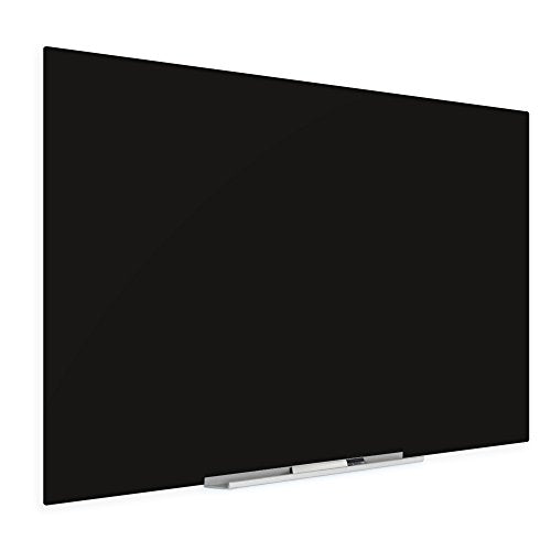Frameless 48 x 72 Inch Black Glass Magnetic Dry-Erase Board Eased Corners Floating Whiteboard by Fab Glass and Mirror