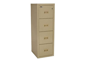 FireKing Four Drawer Vertical Fire File Parchment - 17.75"W x 22.15"D x 52.75"H - 435 lbs