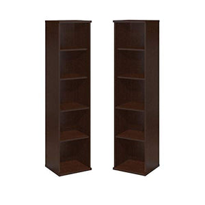 (Set of 2) 5 Shelf Bookcase in Mocha Cherry