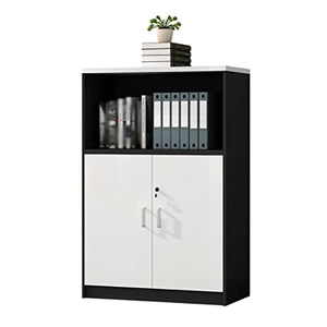 WAOCEO Wood Lateral Filing Cabinet with Door, Printer Stand - White