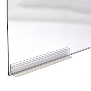 6" L Self Adhesive Sneeze Guard Holder to Fasten & Line Up Plexiglass Panels & Acrylic Sheets from 1/8" to 1/4" Thick, 100 Pack