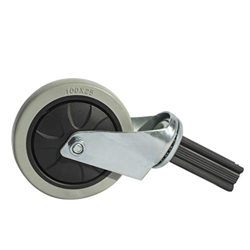 VKEID 4in Rubber Swivel Stem Caster Set of 4 - Gray, 400kg Capacity