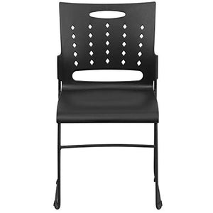 Flash Furniture Stack Chair 5 Pack - 881 lb. Capacity Black Sled Base, Air-Vent Back