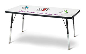 Jonti-Craft Berries 6403JCA420 Rectangle Dry Erase Table, A-Height (24"-31" Adjustable Height), 48" x 24", Write-n-Wipe/Black/Black