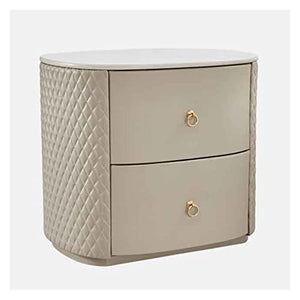 BinOxy Oval Night Stand Bedside Table Storage Cabinet