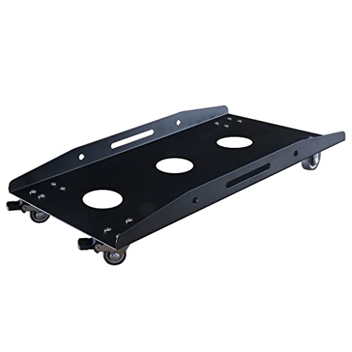 FAXIOAWA Metal Computer Tower Stand with 4 Caster Wheels - Black, 400 * 220mm
