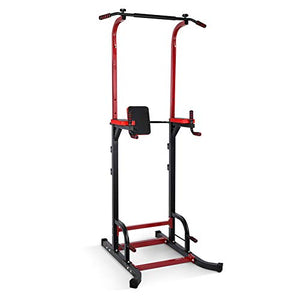 Greensen Power Tower Dip Station Adjustable Pull Up Bar Multi-Function Workout Dip Station for Home Gym Portable Strength Training Workout Equipment